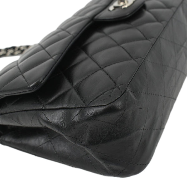 CHANEL Classic Medium Double Flap Leather Shoulder Bag Black