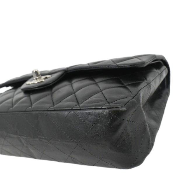 CHANEL Classic Medium Double Flap Leather Shoulder Bag Black