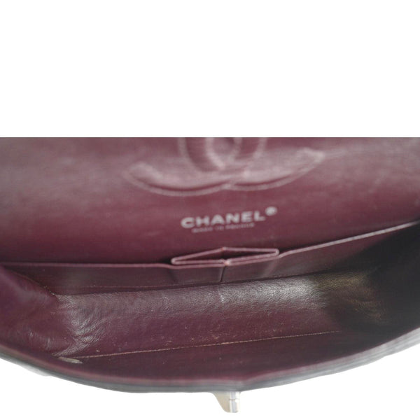 CHANEL Classic Medium Double Flap Leather Shoulder Bag Black