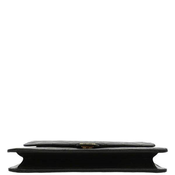 CHANEL Half Flap Medium Quilted Leather Shoulder Bag Black