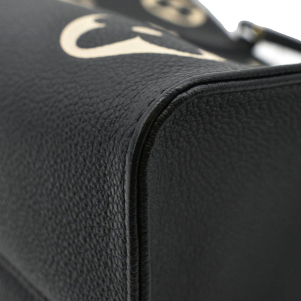 LOUIS VUITTON Onthego MM Giant Bicolor Monogram Empreinte Leather Tote Shoulder Bag Black