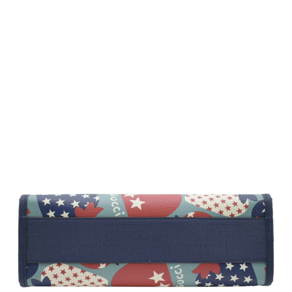 GUCCI Children's Strawberry Star Canvas Tote Bag Blue 605614