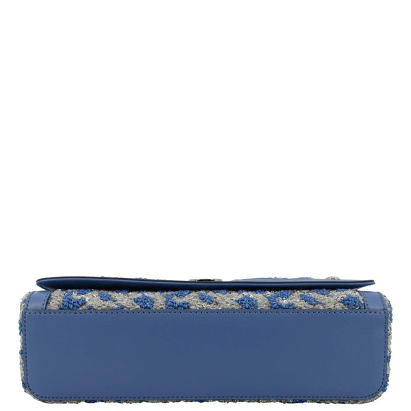 BURBERRY Note TB Small Sequins Yarn Shoulder Bag Blue