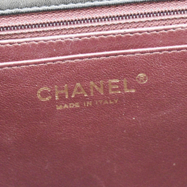 CHANEL Maxi Classic Single Flap Quilted Leather Crossbody Bag Black