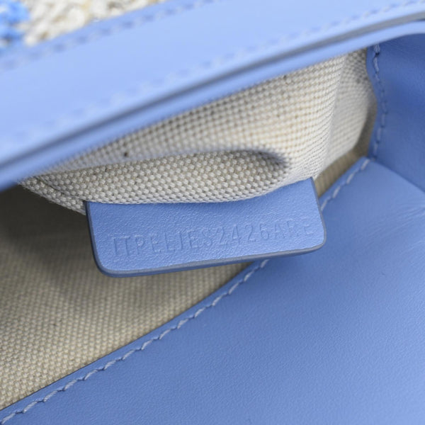 BURBERRY Note TB Small Sequins Yarn Shoulder Bag Blue