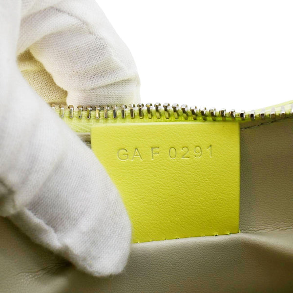 GIVENCHY Moon Cut Out Small Leather Hobo Bag Neon Yellow