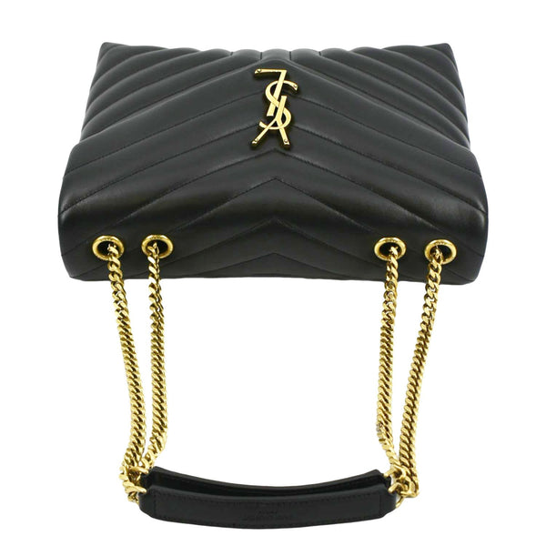 YVES SAINT LAURENT Loulou Medium Quilted Leather Crossbody Bag Black