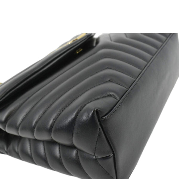 YVES SAINT LAURENT Loulou Medium Quilted Leather Crossbody Bag Black