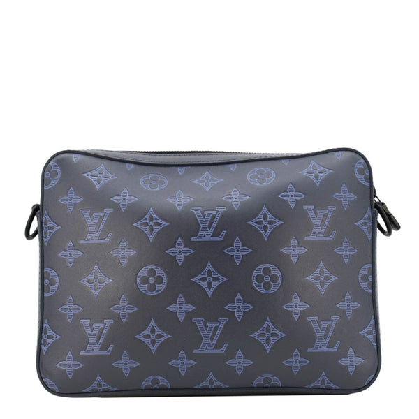 LOUIS VUITTON Duo Monogram Shadow Leather Shoulder Navy Blue