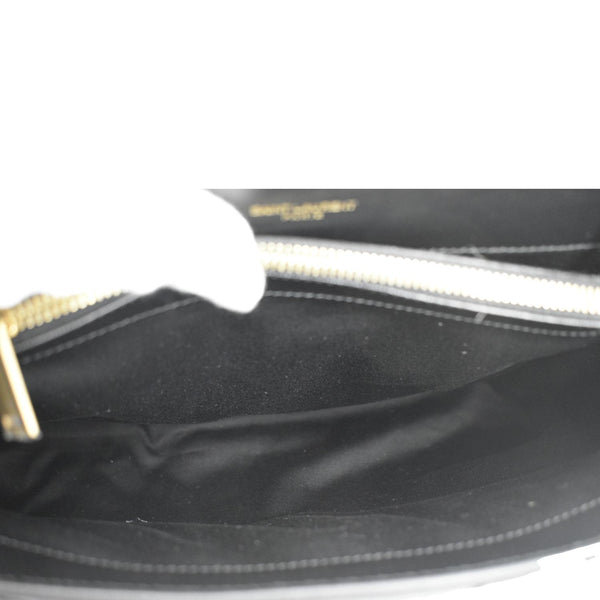 YVES SAINT LAURENT Loulou Medium Quilted Leather Crossbody Bag Black