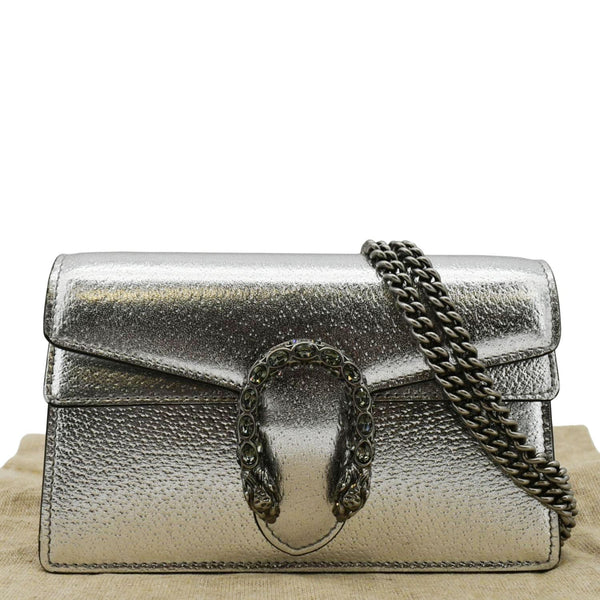 GUCCI Dionysus Super Mini Metallic Leather dront side