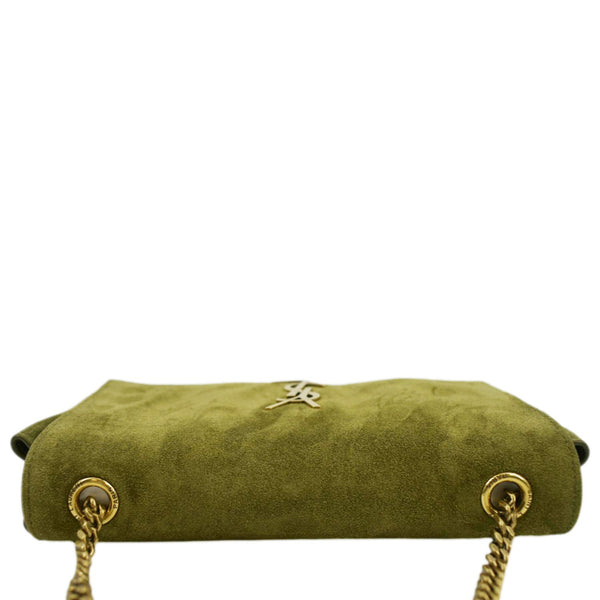 YVES SAINT LAURENT Kate Reversible Suede Shoulder Bag Grassy Green
