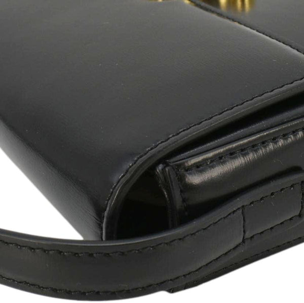 CELINE Triomphe Calfskin Leather Shoulder Bag Black