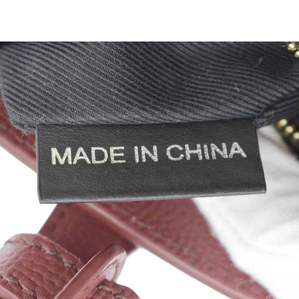 BURBERRY Banner Small House Check Leather Tote Shoulder Bag Maroon