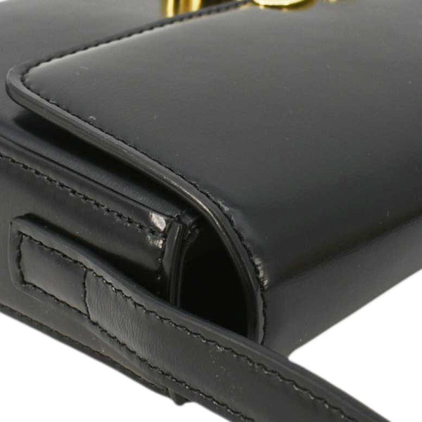 CELINE Triomphe Calfskin Leather Shoulder Bag Black