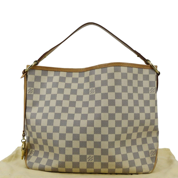 LOUIS VUITTON Delightful MM Damier Azur Hobo Shoulder Bag White