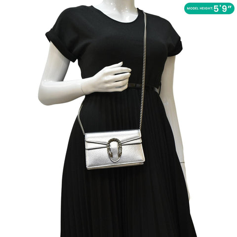 GUCCI Dionysus Super Mini Metallic Leatherdummy look