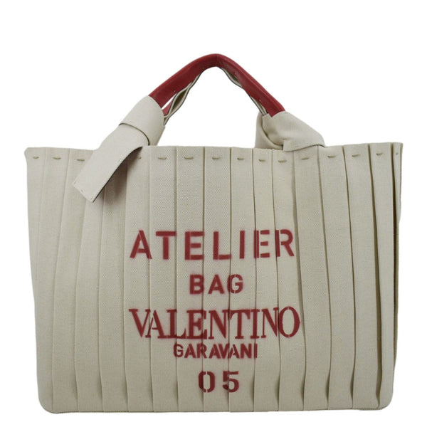 VALENTINO GARAVANI Atelier 05 Canvas Tote Bag Beige
