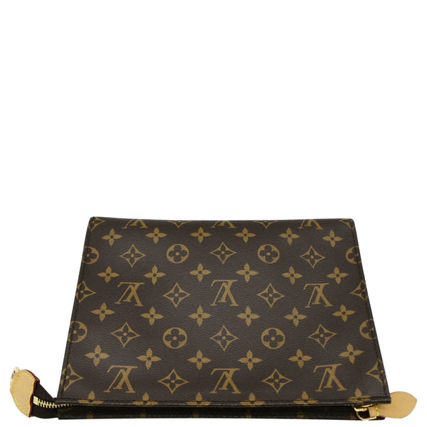LOUIS VUITTON Toiletry Pouch On Chain Monogram Canvas Clutch Brown
