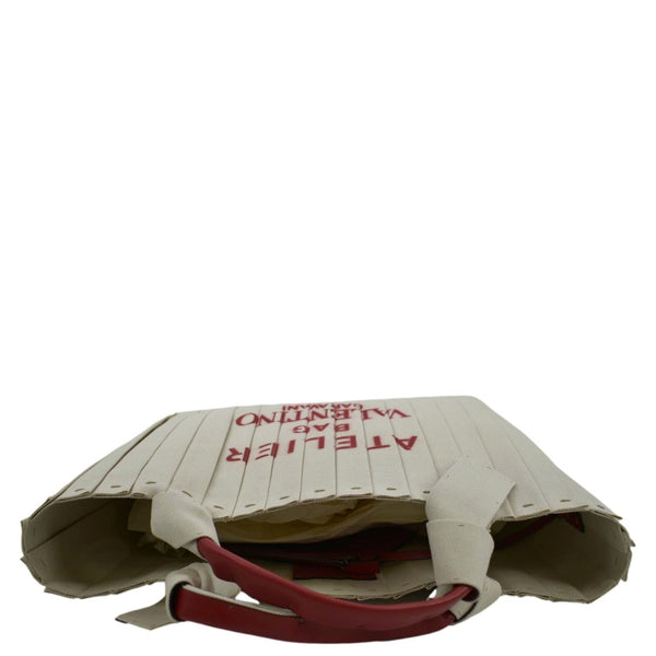 VALENTINO GARAVANI Atelier 05 Canvas Tote Bag Beige