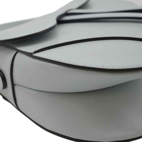 CHRISTIAN DIOR Saddle Smooth Calfskin Leather Satchel Bag Placid Blue