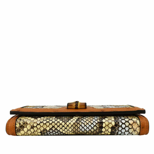 GUCCI Diana Python Chain Wallet Crossbody Bag Cloud Natural Gold 658243