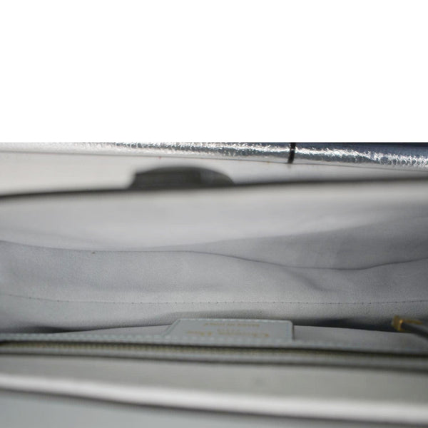 CHRISTIAN DIOR Saddle Smooth Calfskin Leather Satchel Bag Placid Blue