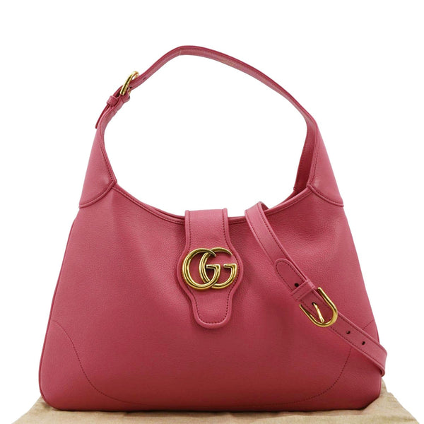 GUCCI Aphrodite Medium Leather Shoulder Bag Dusty Pink 726274
