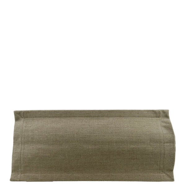 YVES SAINT LAURENT Rive Gauche Small Linen Leather Tote Griege