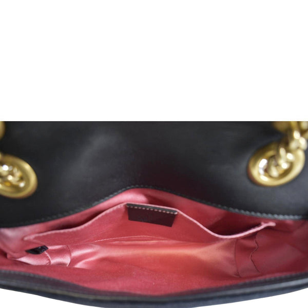 GUCCI GG Marmont Velvet Crossbody Bag Black 446744