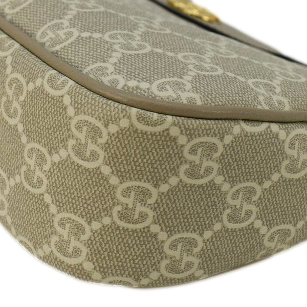 GUCCI Ophidia Web Small GG Supreme Canvas Shoulder Bag Beige 735132