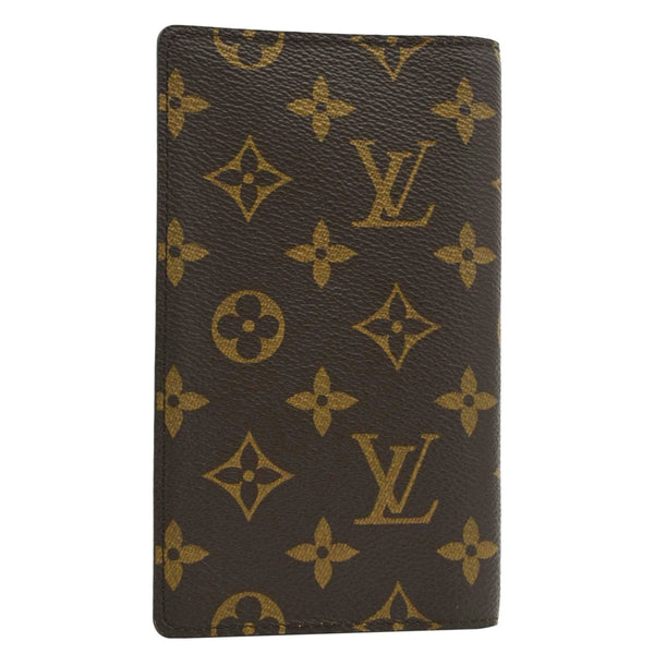 LOUIS VUITTON Pocket Agenda Cover Monogram Canvas Bifold Wallet Brown