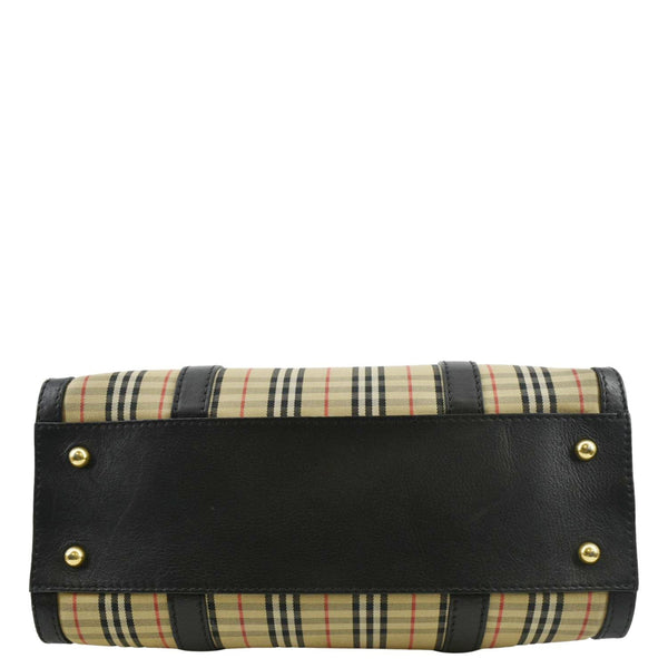 BURBERRY 1983 Knight Check Link Tote Shoulder Bag Beige