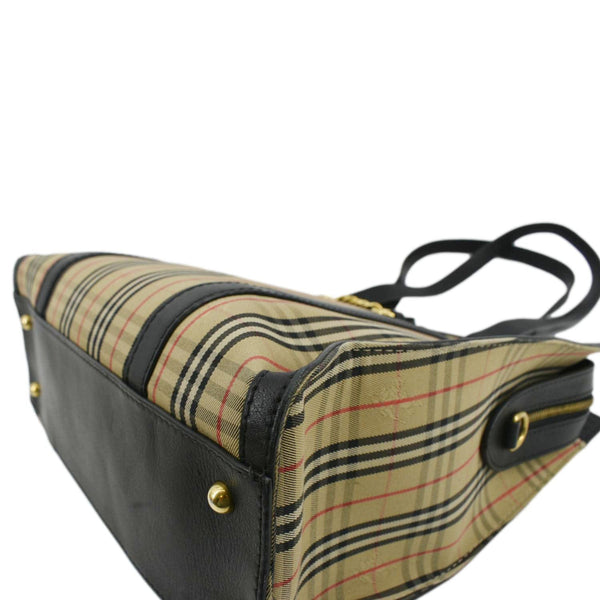 BURBERRY 1983 Knight Check Link Tote Shoulder Bag Beige