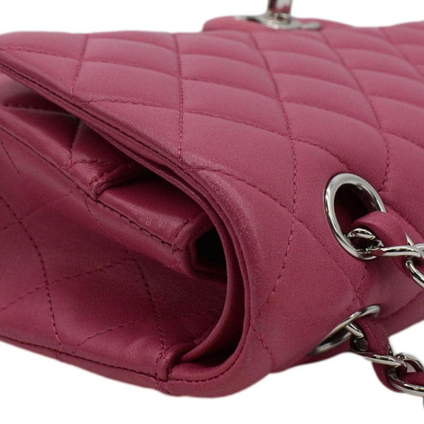 CHANEL Classic Double Flap Quilted Leather Shoulder Bag Rose Pink