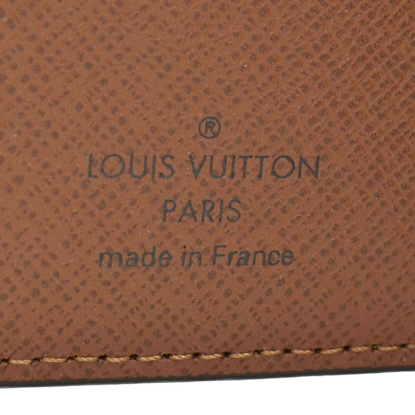 LOUIS VUITTON Pocket Agenda Cover Monogram Canvas Bifold Wallet Brown