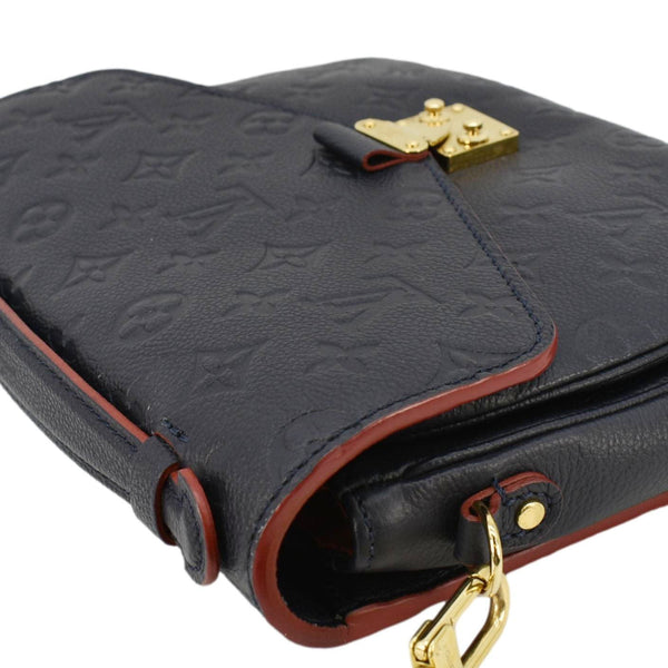 LOUIS VUITTON Metis Pochette Empreinte Leather Crossbody Bag Navy Blue corner look