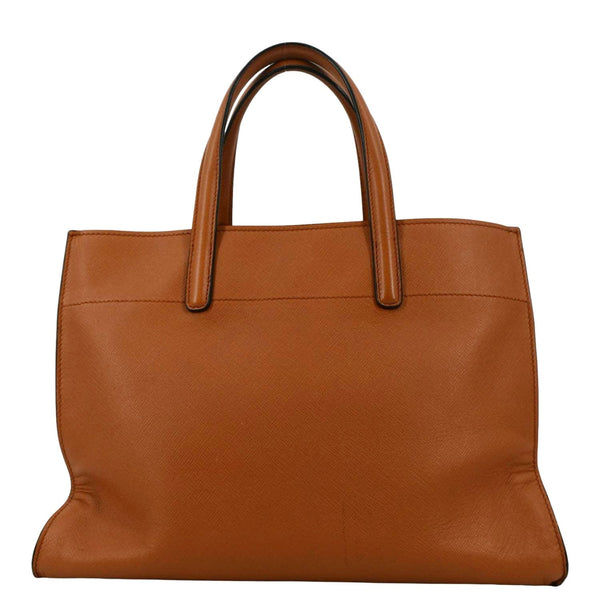 PRADA Saffiano Leather Top Handle Satchel Bag Orange