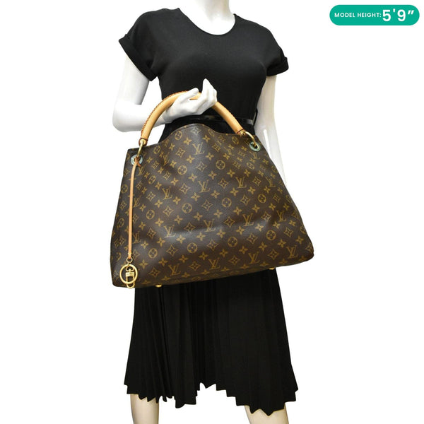 LOUIS VUITTON Artsy MM Monogram Canvas Hobo Bag Brown
