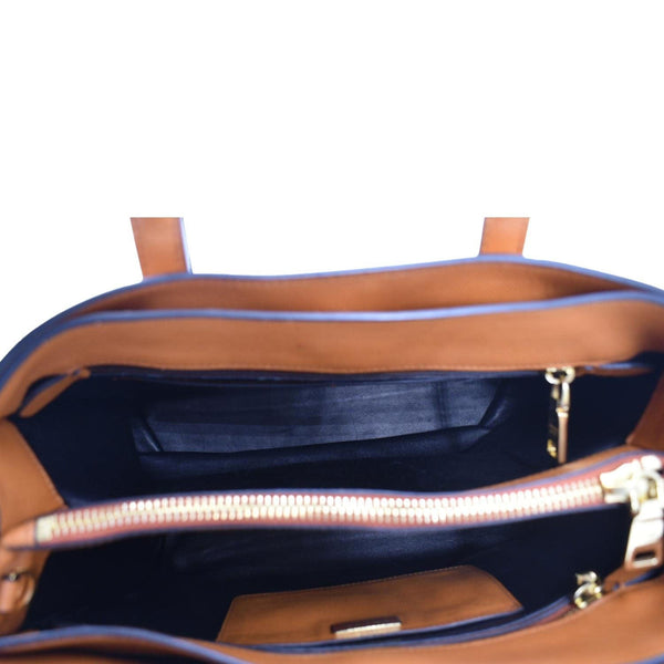 PRADA Saffiano Leather Top Handle Satchel Bag Orange