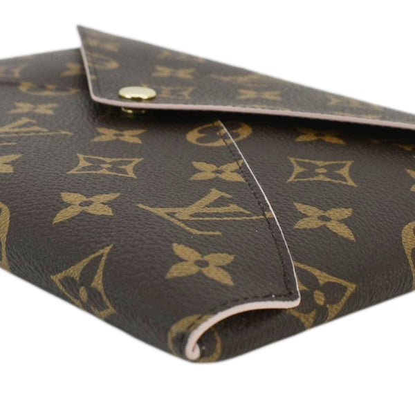 LOUIS VUITTON Kirigami Pochette Large Monogram Canvas Clutch Rose Ballerine
