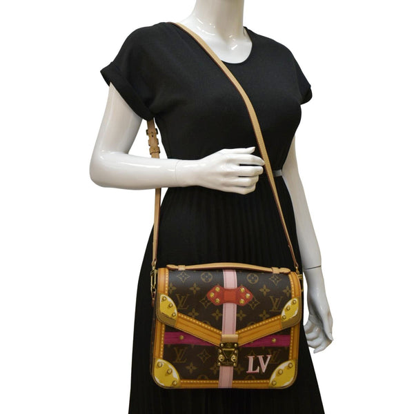 LOUIS VUITTON Summer Trunk Metis Pochette Monogram Canvas Crossbody Bag Brown