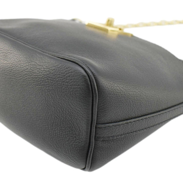 LOUIS VUITTON Lock and Walk Lockme Leather Bucket Shoulder Bag Black