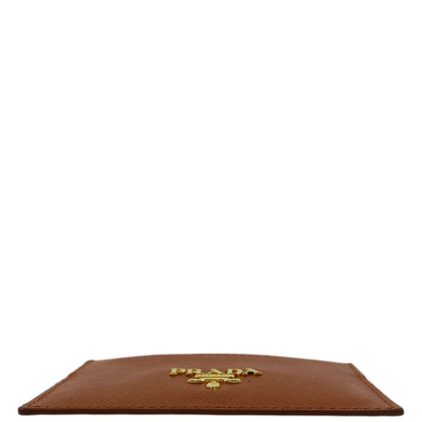 PRADA Saffiano Leather Card Holder Wallet Orange
