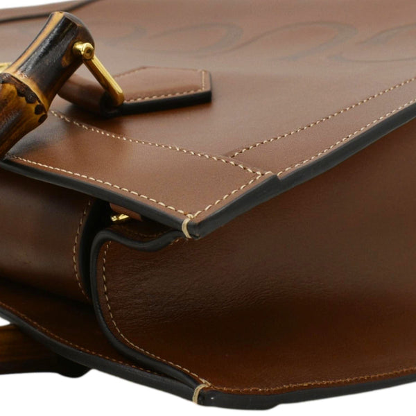 GUCCI Diana Medium Leather Top Handle Shoulder Bag Brown 655658