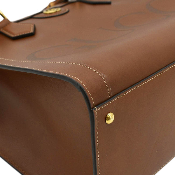 GUCCI Diana Medium Leather Top Handle Shoulder Bag Brown 655658