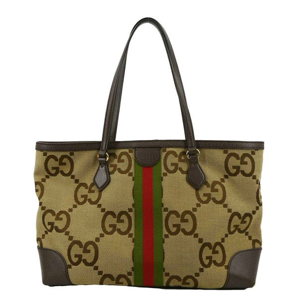 GUCCI Ophidia Jumbo GG Supreme Canvas Tote Bag Beige 631685