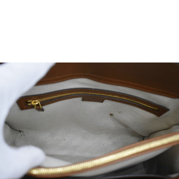 GUCCI Diana Medium Leather Top Handle Shoulder Bag Brown 655658