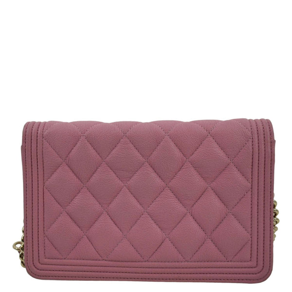 CHANEL Boy Flap Quilted Leather Shoulder Bag Pink
