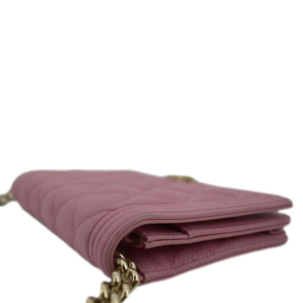 CHANEL Boy Flap Quilted Leather Shoulder Bag Pink